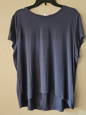 Athleta Women's Relaxed Short Sleeve Top in Charcoal Blue Large